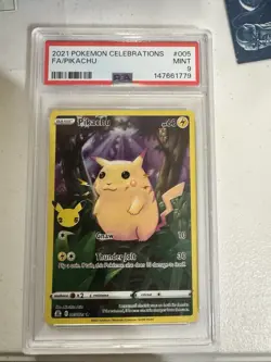 2021 CELEBRATIONS 25TH ANNIVERSARY PIKACHU FULL ART 005/025 PSA 9 MINT - Image 1