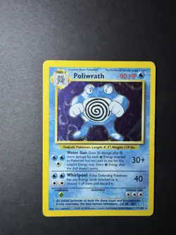 Poliwrath 13/102 Holo Holo Rare Base Set Pokemon Unlimited Holo Heavy Play - Image 1