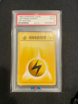 1999 Pokemon Base Set 1st Edition Lightning Energy #100/102 PSA 9 - Image 1