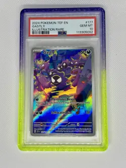 2024 POKEMON TEF EN-TEMPORAL FORCES ILLUSTRATION RARE #177 GASTLY PSA 10 - Image 1