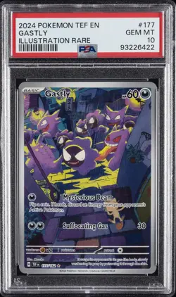 2024 POKEMON TEF EN-TEMPORAL FORCES ILLUSTRATION RARE #177 GASTLY PSA 10 - Image 1