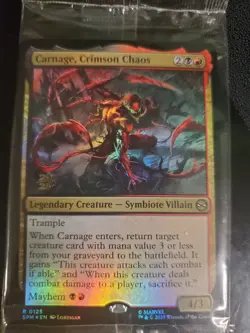 Carnage, Crimson Chaos (Sealed/Stamped) Promo -MTG Marvel Spider-Man Foil MINT - Image 1