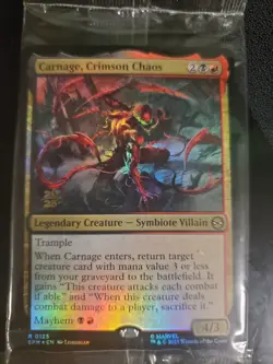 Carnage, Crimson Chaos (Sealed/Stamped) Promo -MTG Marvel Spider-Man Foil MINT - Image 2