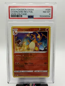 2020 Pokemon SWSH Vivid Voltage - #025 Charizard [Reverse Holo] - PSA 8 - Image 2