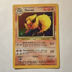 Nintendo Pokemon TCG Flareon Jungle 3/64 Holo Rare Unlimited 1999 70 HP - Image 1