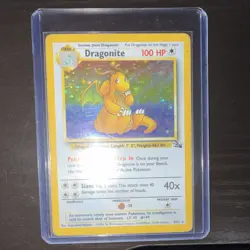 Pokemon TCG Dragonite Holo Rare Card 4/62 Fossil Set, Unlimited, HP - Image 1