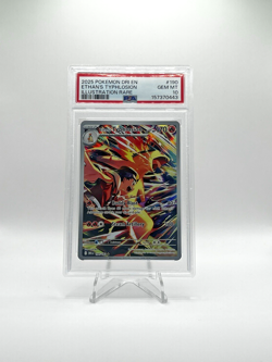 2025 POKEMON DRI EN-DESTINED RIVALS ILLUSTRATION RARE ETHAN'S TYPHLOSION PSA 10 - Image 1