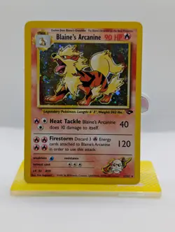 Blaine's Arcanine Unlimited Holo Gym Challenge 1/132 Heavily Played *SWIRL* - Image 1