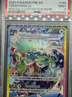 2025 POKEMON PRE EN-PRISMATIC EVOLUTIONS #169 TERAPAGOS EX SPECIAL ILLUST PSA 9 - Image 3