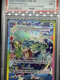 2025 POKEMON PRE EN-PRISMATIC EVOLUTIONS #169 TERAPAGOS EX SPECIAL ILLUST PSA 9 - Image 5