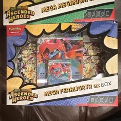Pokemon TCG Mega Evolution Ascended Heroes EX Box Feraligatr Meganium Kangaskhan - Image 1