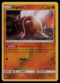 Diglett 85/214 Common Unbroken Bonds Pokemon Reverse Holo Lightly Played - Image 1