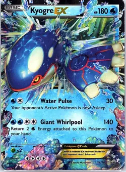 Kyogre EX 54/160 Holo EX Rare Primal Clash Pokemon Damaged - Image 1