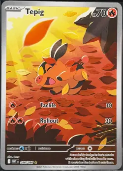 2025 Pokemon White Flare Tepig Illustration Rare #096/086 - Image 1
