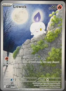 2025 Pokemon White Flare Litwick Illustration Rare #101/086 - Image 1