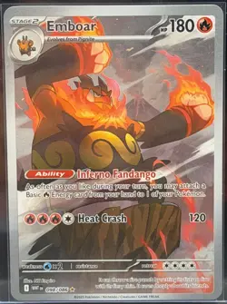 2025 Pokemon White Flare Emboar IR #098/086 Illustration Rare NM - Image 1