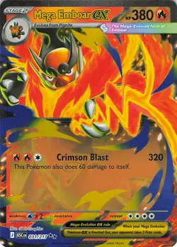 Mega Emboar ex 031/217 Double Rare Ascended Heroes Pokemon Holo Near Mint - Image 1
