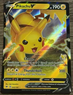 Pokemon Battle Academy - Pikachu V 043/185 Pikachu Stamp #60 (L) - Image 1