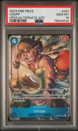2023 ONE PIECE OP03-PILLARS OF STRENGTH #041 USOPP ALTERNATE ART PSA 10 - Image 1