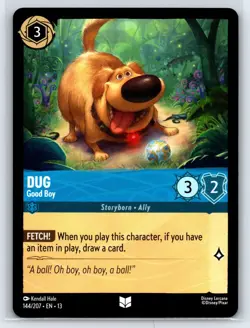 #144 Dug - Good Boy - Uncommon - Sapphire 2026 Disney Lorcana Attack of the Vine - Image 1