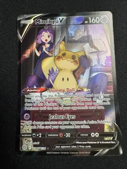 Pokemon TCG Mimikyu v Holo Ultra Rare Card TG16/TG30 Brilliant Stars NM/M - Image 1
