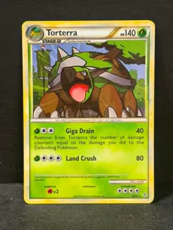 Pokemon TORTERRA 10/95 Unleashed HOLO RARE Stage 2 Playing Card TCG - Image 1