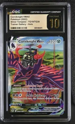PRISTINE CGC 10 CORVIKNIGHT VMAX TG19 SILVER TEMPEST SWORD & SHIELD POKEMON - Image 1