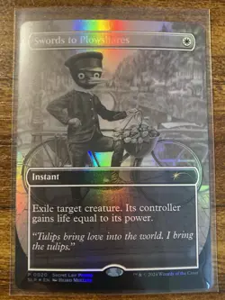MTG✨SWORDS TO PLOWSHARES Brdless FOIL✨SLP Magic Con-Amsterdam EXCLUSIVE Promo - Image 1