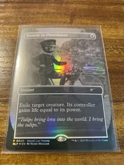 MTG✨SWORDS TO PLOWSHARES Brdless FOIL✨SLP Magic Con-Amsterdam EXCLUSIVE Promo - Image 5