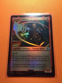 MTG Magic The Gathering Barret Wallace LP Foil FIN Red Final Fantasy - Image 1