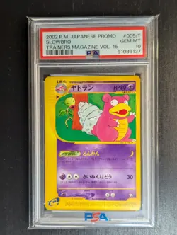 Vintage Pokemon 2002 🎴 JPN Slowbro Trainers Magazine Vol 15 Promo 005/T PSA 10 - Image 2