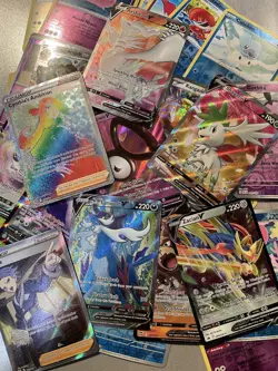 Pokemon 10 Card Lot - 1 Random Full Art + 2 Random V or EX + 7 Holo & Reverse - Image 1