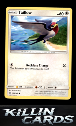 Taillow 103/145 Pokemon Common SM - Guardians Rising Card NM - Image 1