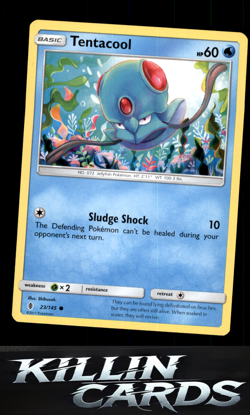 Tentacool 23/145 Pokemon Common SM - Guardians Rising Card NM - Image 1