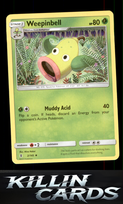 Weepinbell 2/145 Pokemon Uncommon SM - Guardians Rising Card NM - Image 1