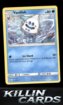 Vanillish 34/145 Pokemon Uncommon SM - Guardians Rising Card NM - Image 1