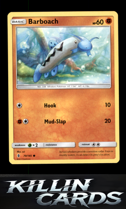 Barboach 70/145 Pokemon Common SM - Guardians Rising Card NM - Image 1