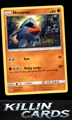 Nosepass 69/145 Pokemon Common SM - Guardians Rising Card DM - Image 1