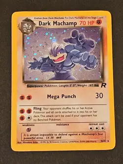 Dark Machamp 10/82 Rare Team Rocket Pokemon Unlimited Holo LP - Image 3