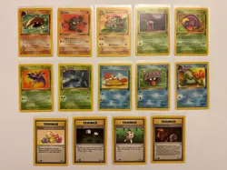 Pokemon 1st Edition Fossil Lot Kabuto/Trainers (14 Cards NM/LP) - Image 1