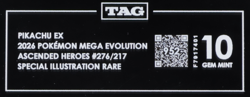 2026 Pokemon ME Ascended Heroes 276/217 Pikachu EX SIR TAG 10 (952) - Image 3