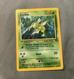 Pokemon TCG Scyther 10/64 Jungle Holo Rare Unlimited WOTC - Image 1