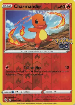 Pokemon TCG Charmander #008/078 Reverse Holo Pokemon GO NM - Image 1