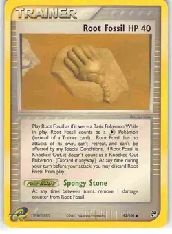 Root Fossil 92/100 Common Sandstorm Pokemon NM - Image 1
