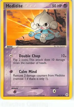 Meditite 65/101 Common Hidden Legends Pokemon MP Sugimori - Image 1