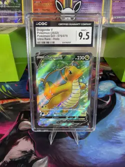 Pokemon GO 2022 Dragonite V (Full Art) #076 | CGC 9.5 MINT+ - Image 1