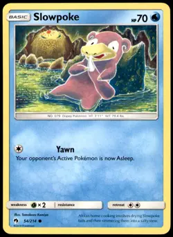Slowpoke 54/214 Common Lost Thunder Pokemon Near Mint - Image 1