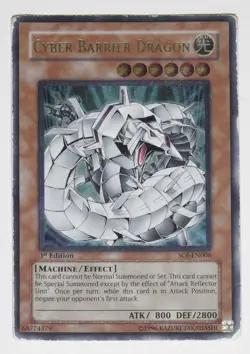 Yugioh Cyber Barrier Dragon SOI-EN006 Ultimate Rare 1st Edition HP read desc - Image 1