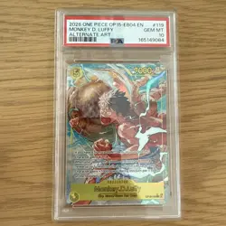 2026 One Piece OP15 EB04 EN Monkey D Luffy Alternate Art #119 PSA 10 GEM MINT - Image 1