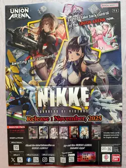 UNION ARENA Nikke Goddess of Victory STORE PROMOTIONAL POSTER NEW - Image 1